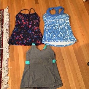 3 Lululemon tank tops. 1 size 6-2 are size 8
